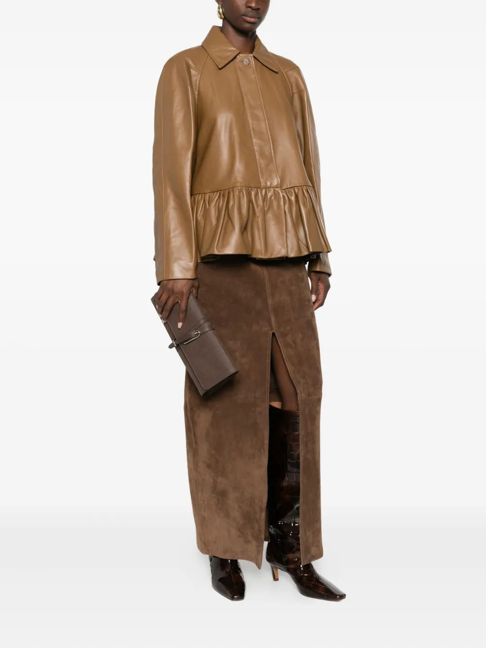 LIBEROWE ruffled leather jacket | Leather Jackets | Image 2