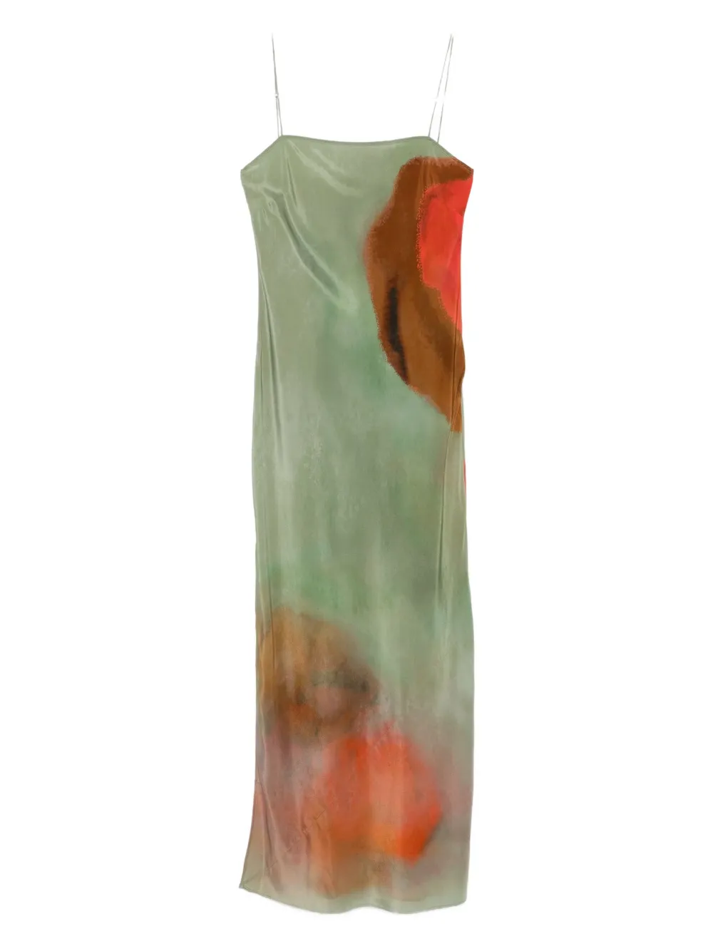 Sir Calle Square-neck Print Maxi Dress In Green