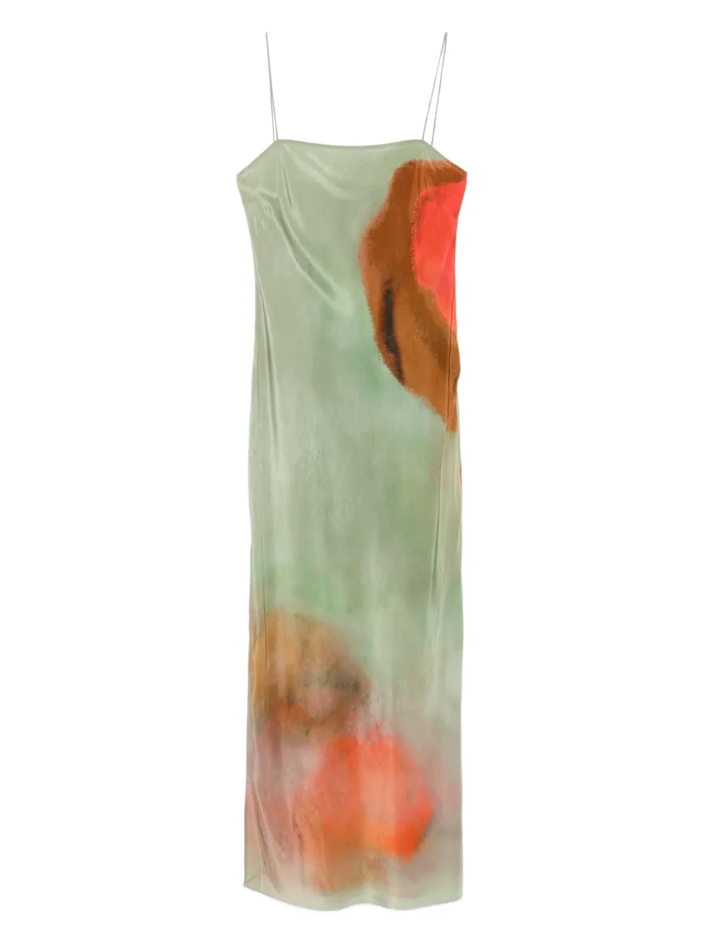 SIR. Calle square-neck print maxi dress | Green | Image 1