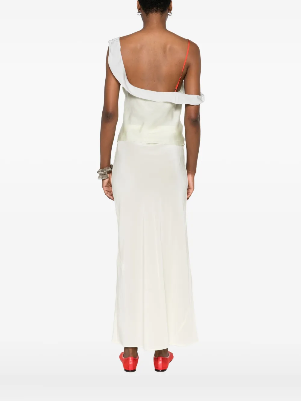 Sir Womens Splice Palma Overlay Off-shoulder Silk Cami Top Xs In White