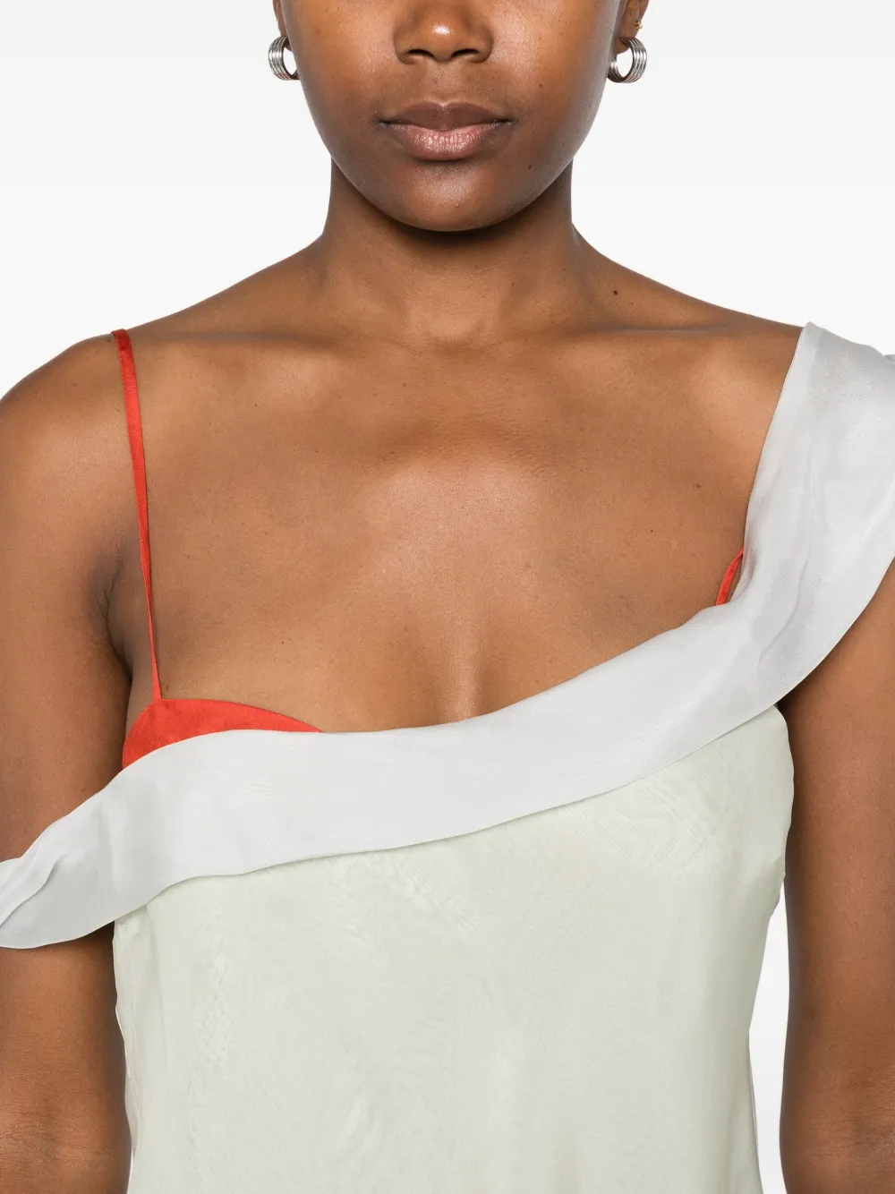 Sir Womens Splice Palma Overlay Off-shoulder Silk Cami Top Xs In White