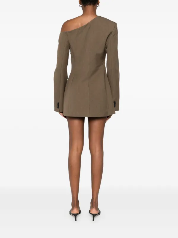 SIR. Sartoria Asymmetric Tailored Mini Dress | Brown | FARFETCH BH