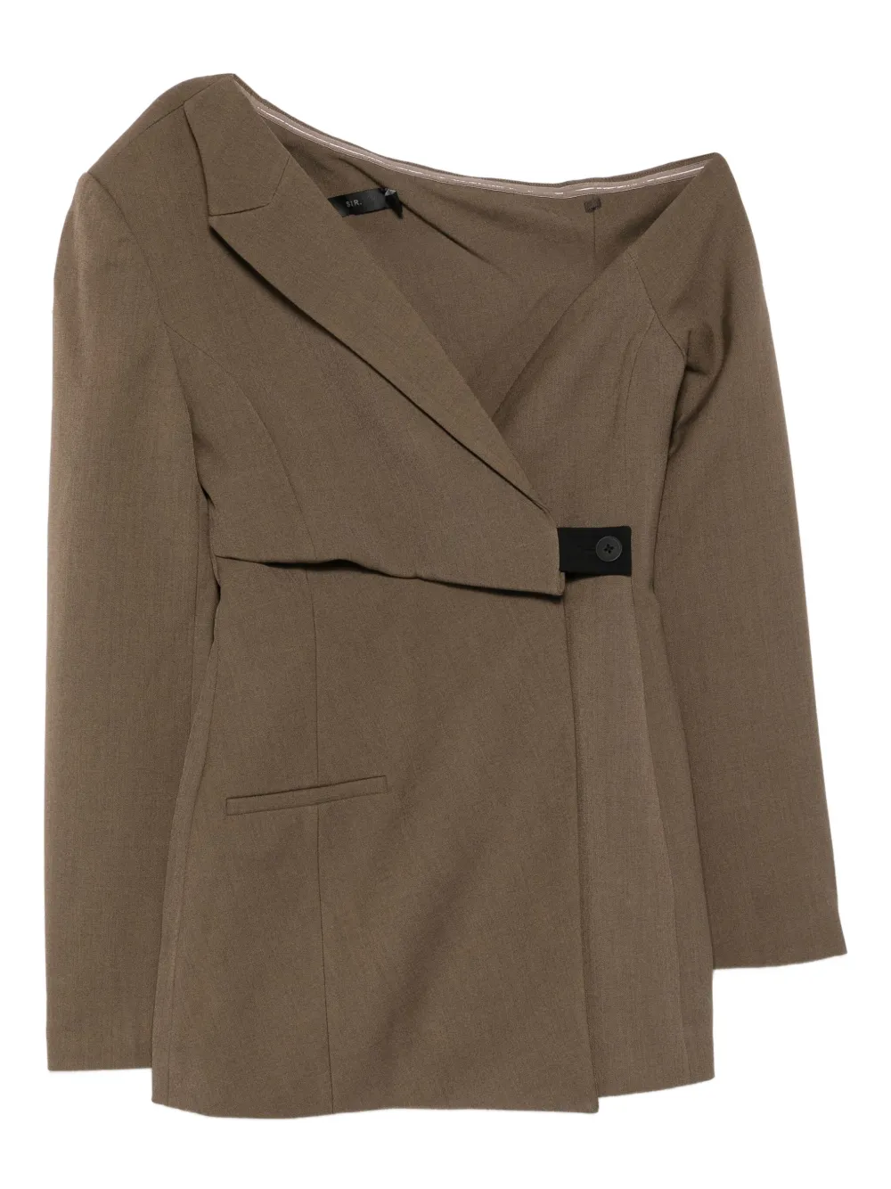 SIR. Sartoria asymmetric tailored mini dress | Brown | Image 1