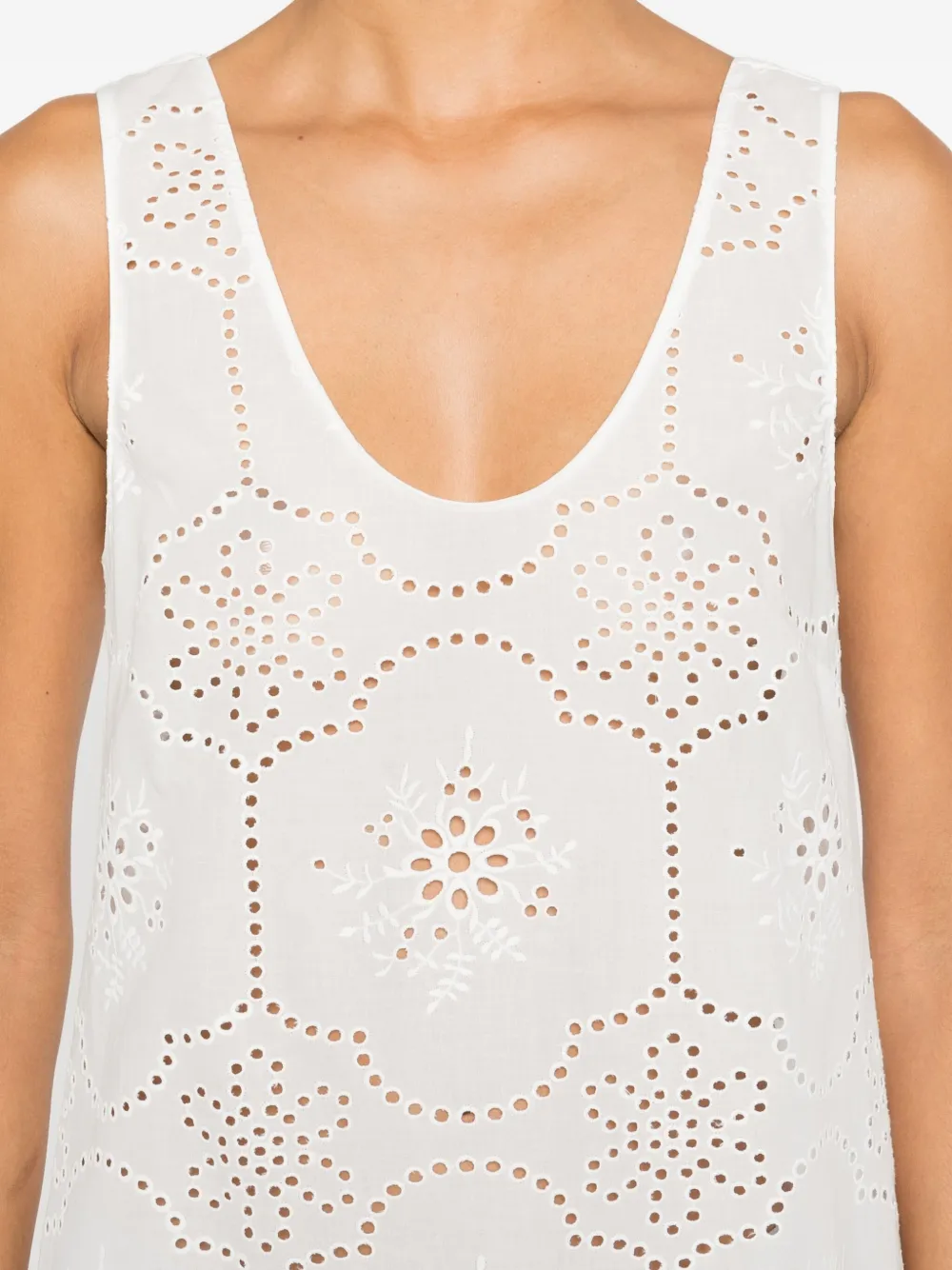 Matteau Broderie Tank Dress In Red