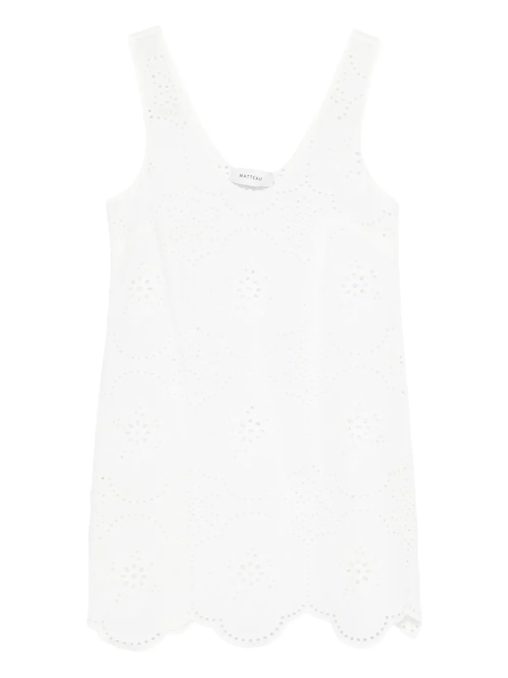 Matteau Broderie Tank Dress In Red
