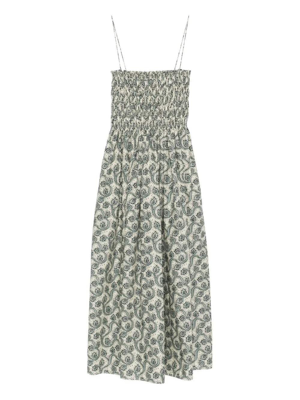 Matteau Shirred Printed Maxi Dress In Neutral