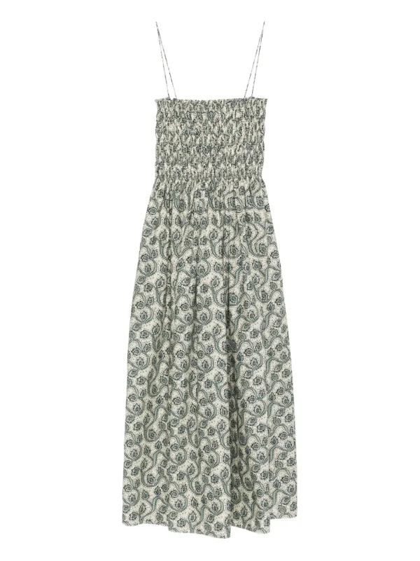 Matteau Shirred Printed Maxi Dress | Neutrals | FARFETCH GE