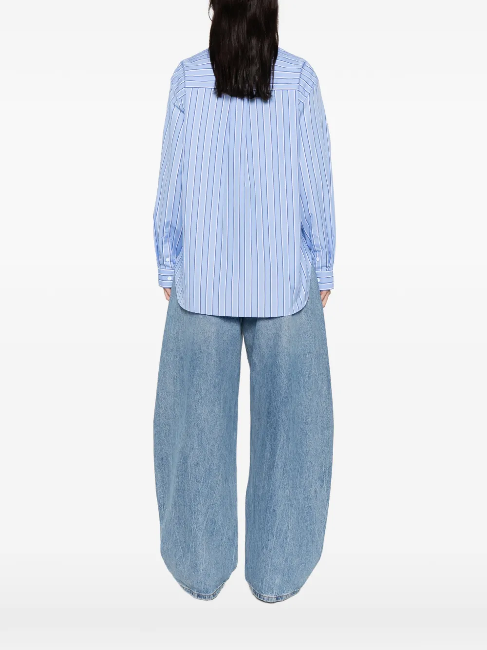 Matteau Striped Classic Shirt In Blue