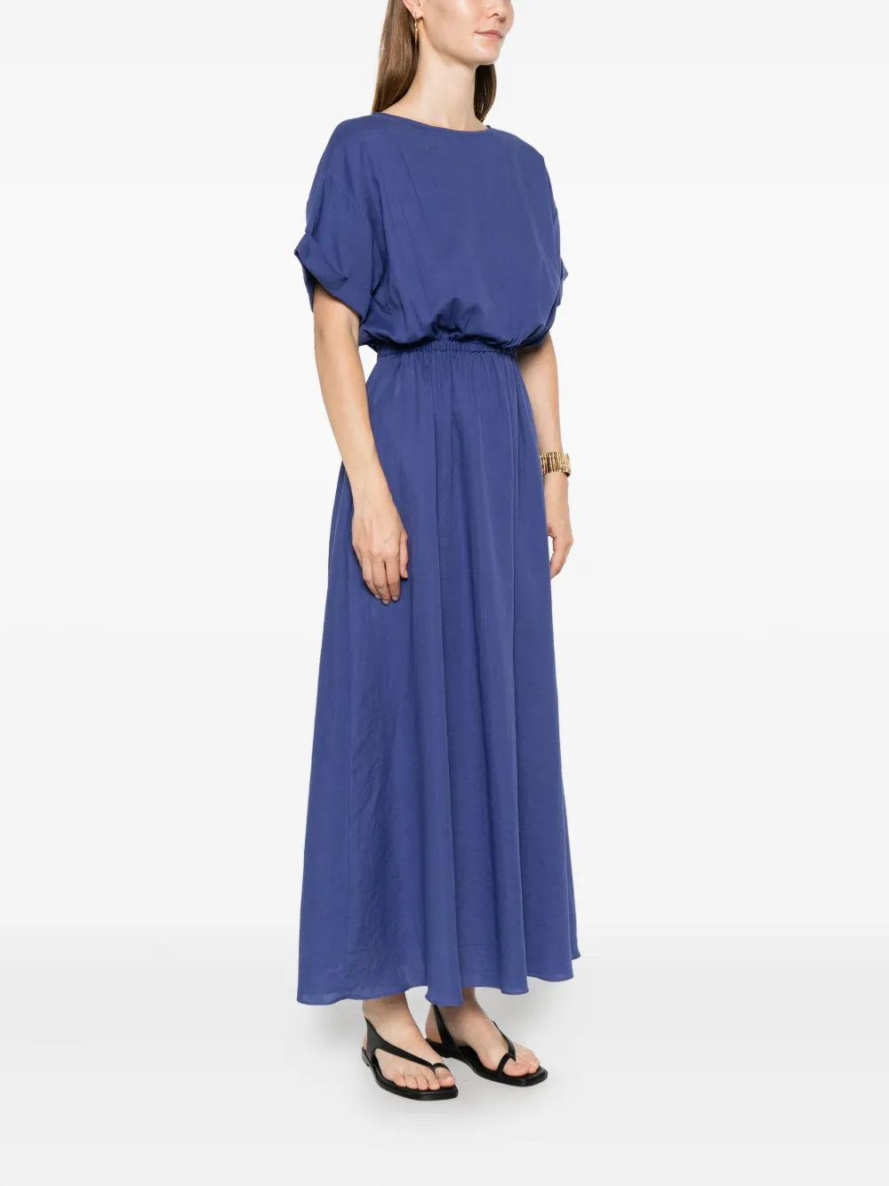 Matteau Short-sleeve Midi Dress In Blue
