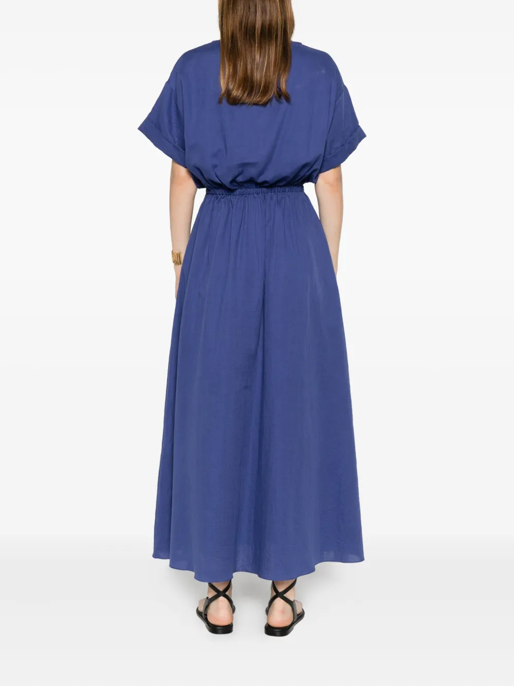 Matteau Short-sleeve Midi Dress In Blue