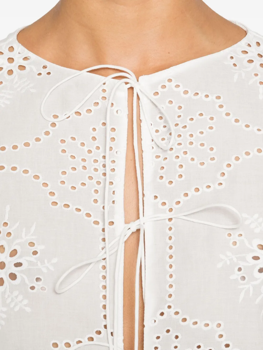 Broderie Tie Top