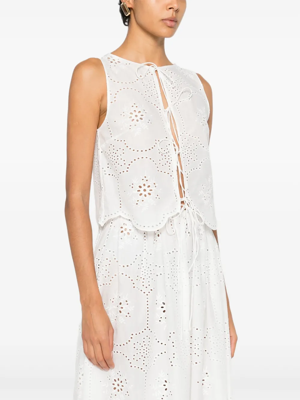Broderie Tie Top