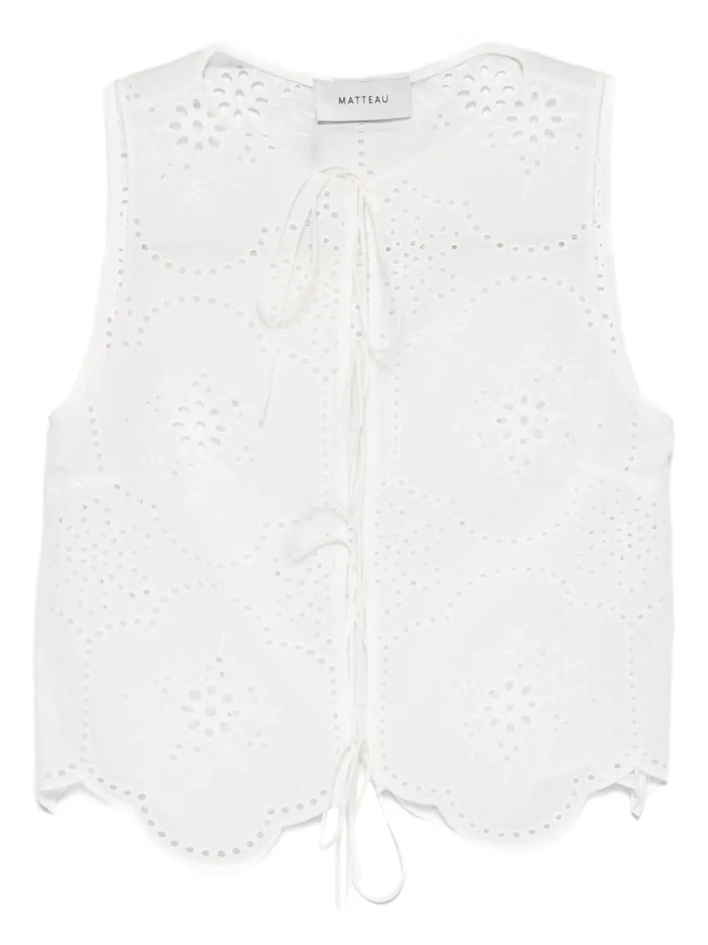 Matteau broderie tie top | White | Image 1