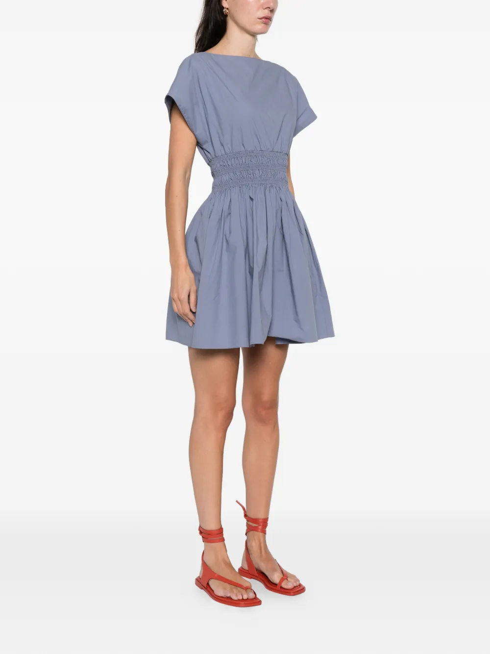 Matteau Shirred Waist Mini Dress In Multi