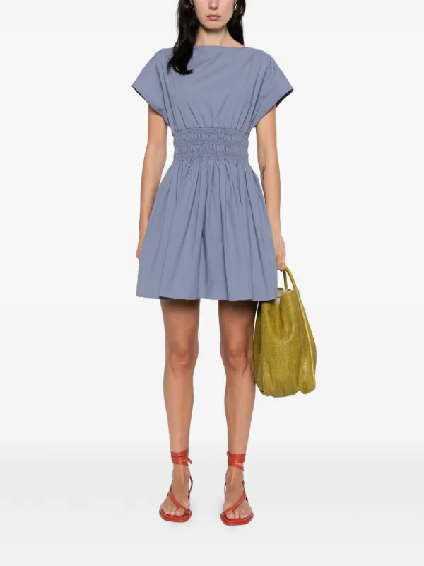 Matteau Shirred Waist Mini Dress | Purple | FARFETCH