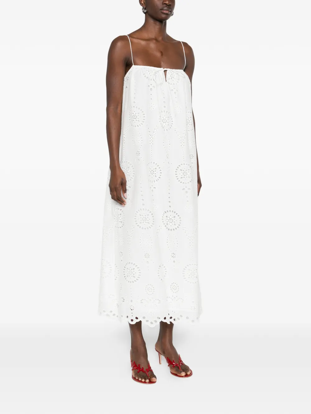 Matteau Broderie midi-jurk Wit