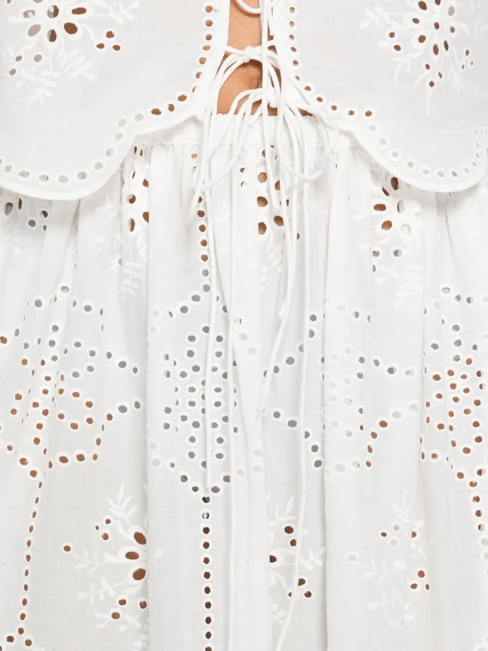 Matteau Cotton Broderie Anglaise Midi Skirt In White