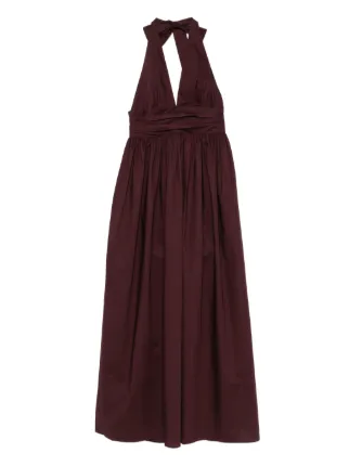 matteau plunge halter dress Midi | Purple LowStock:41421658652723