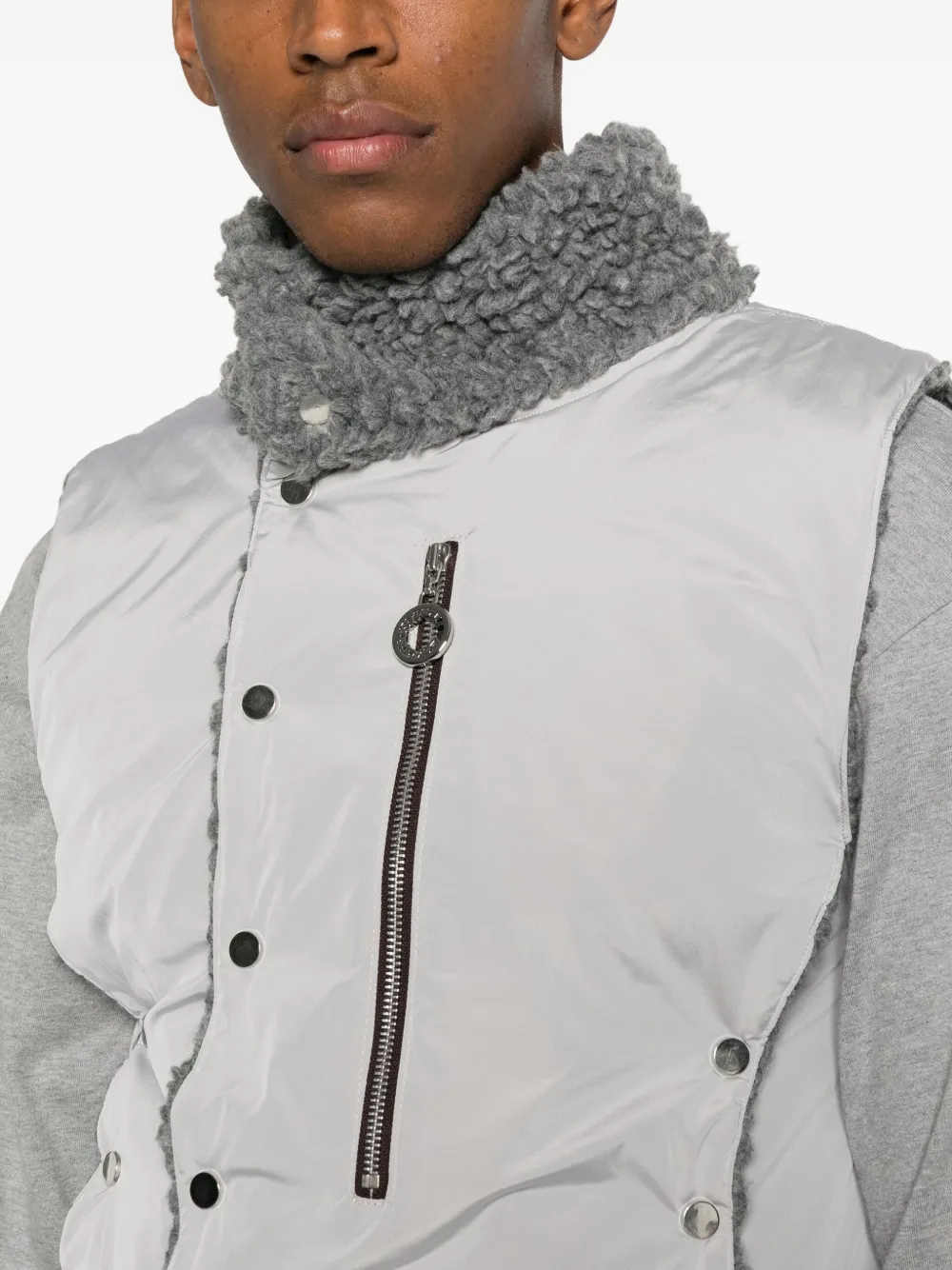 Charlie Constantinou Gilet met fleece afwerking Grijs