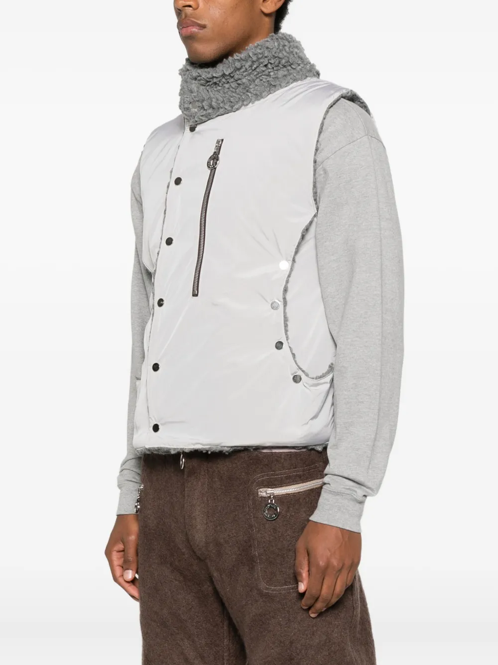 Charlie Constantinou Gilet met fleece afwerking Grijs
