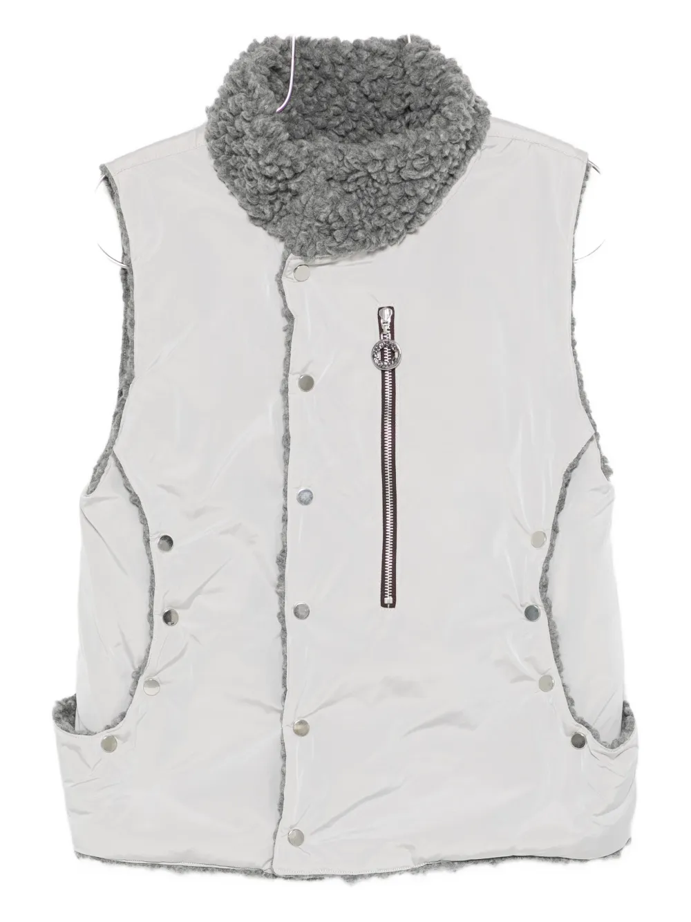 Charlie Constantinou fleece-trims gilet - Grigio