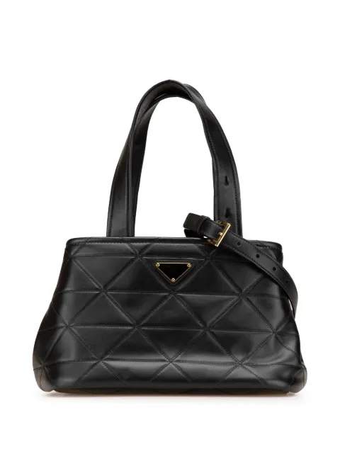 Prada Pre-Owned bolsa satchel pequela de piel de cordero capitonada 2000-2024