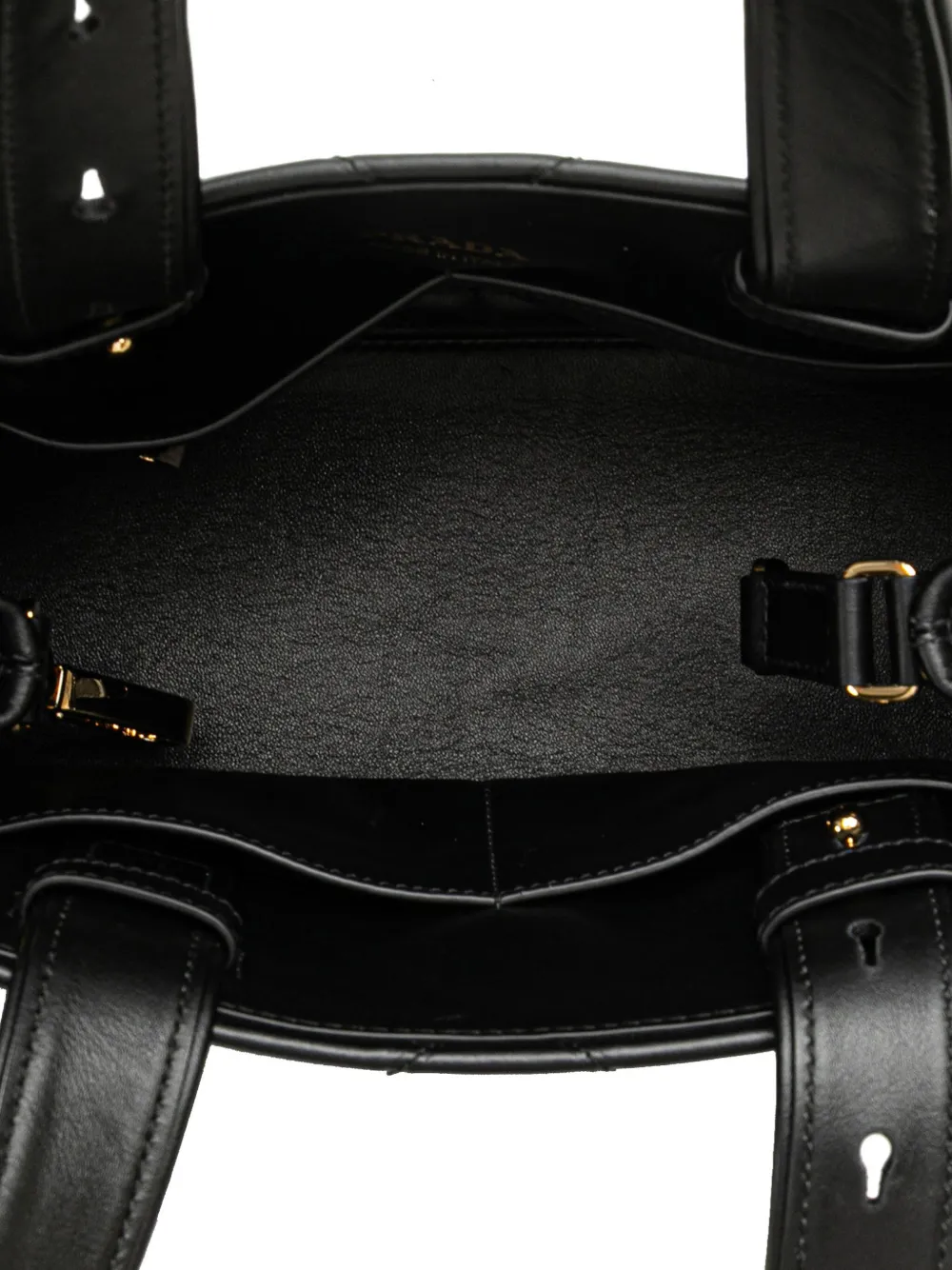Pre-owned Prada 2000-2024 Small Quilted Lambskin Satchel In Black