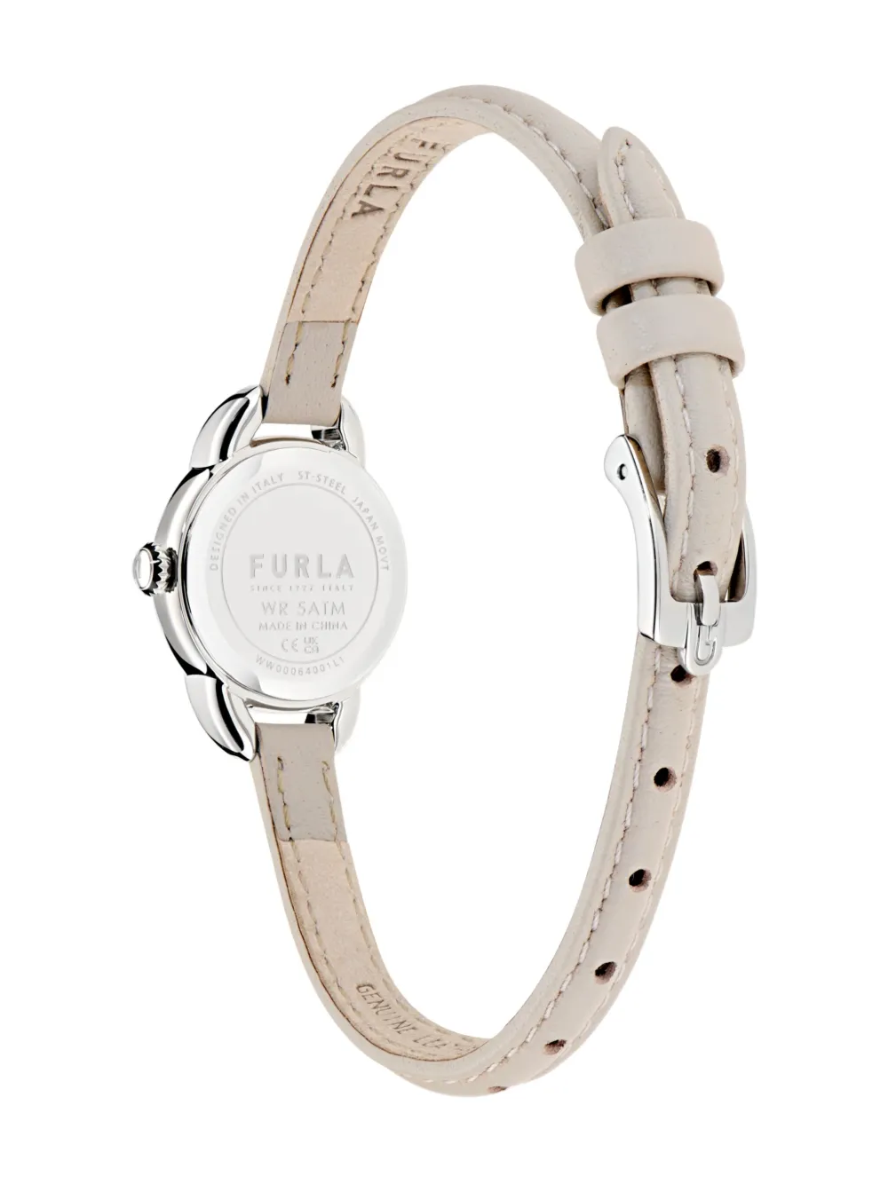  Furla Correa De Piel De 28 Mm - Gris 