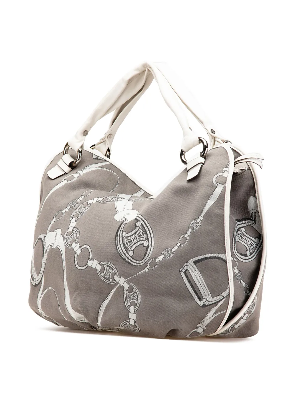 Pre-owned Celine 2007 Macadam Canvas Bittersweet Hobo Bag In Gray