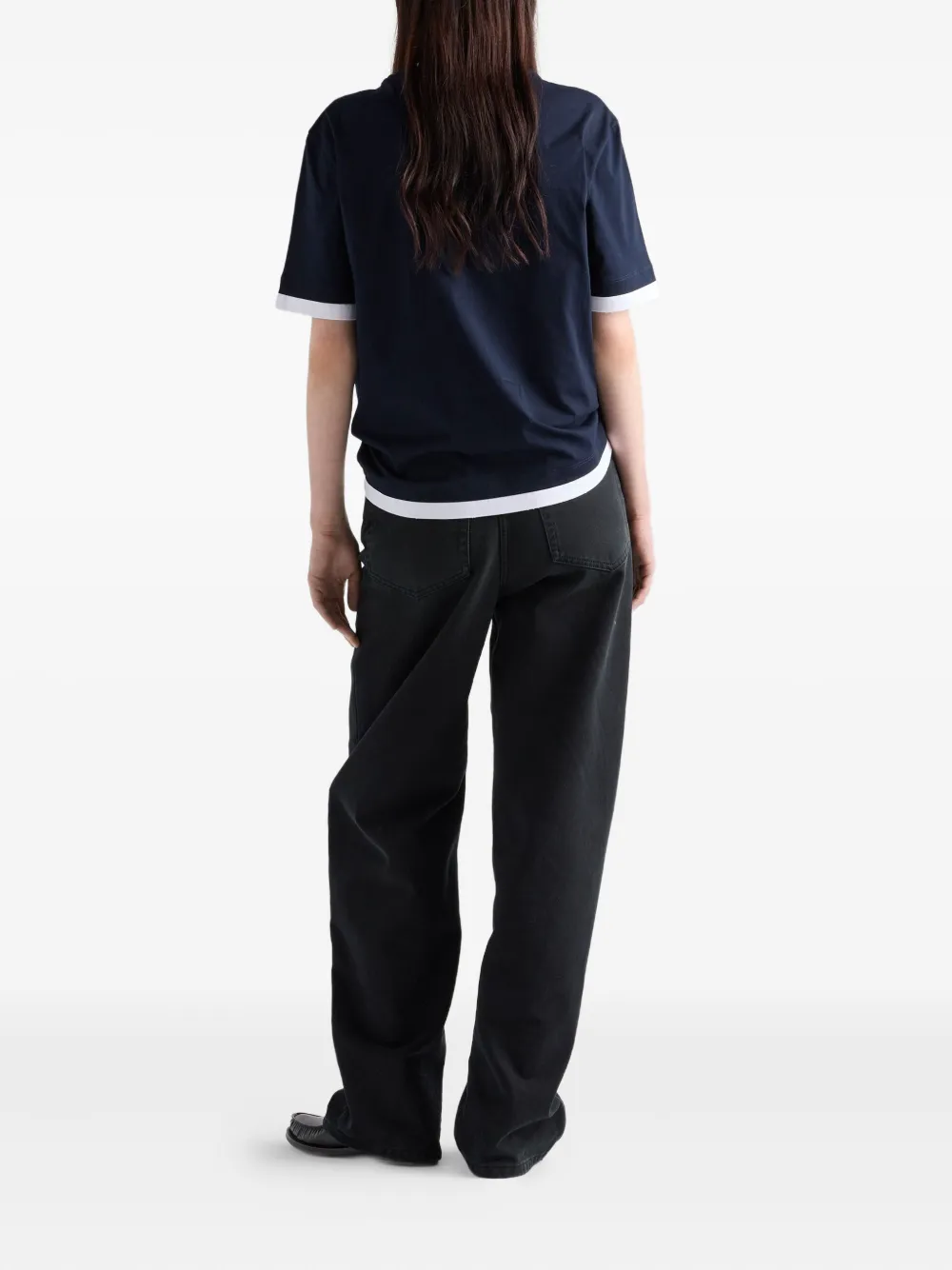 Prada T-shirt met logo Blauw