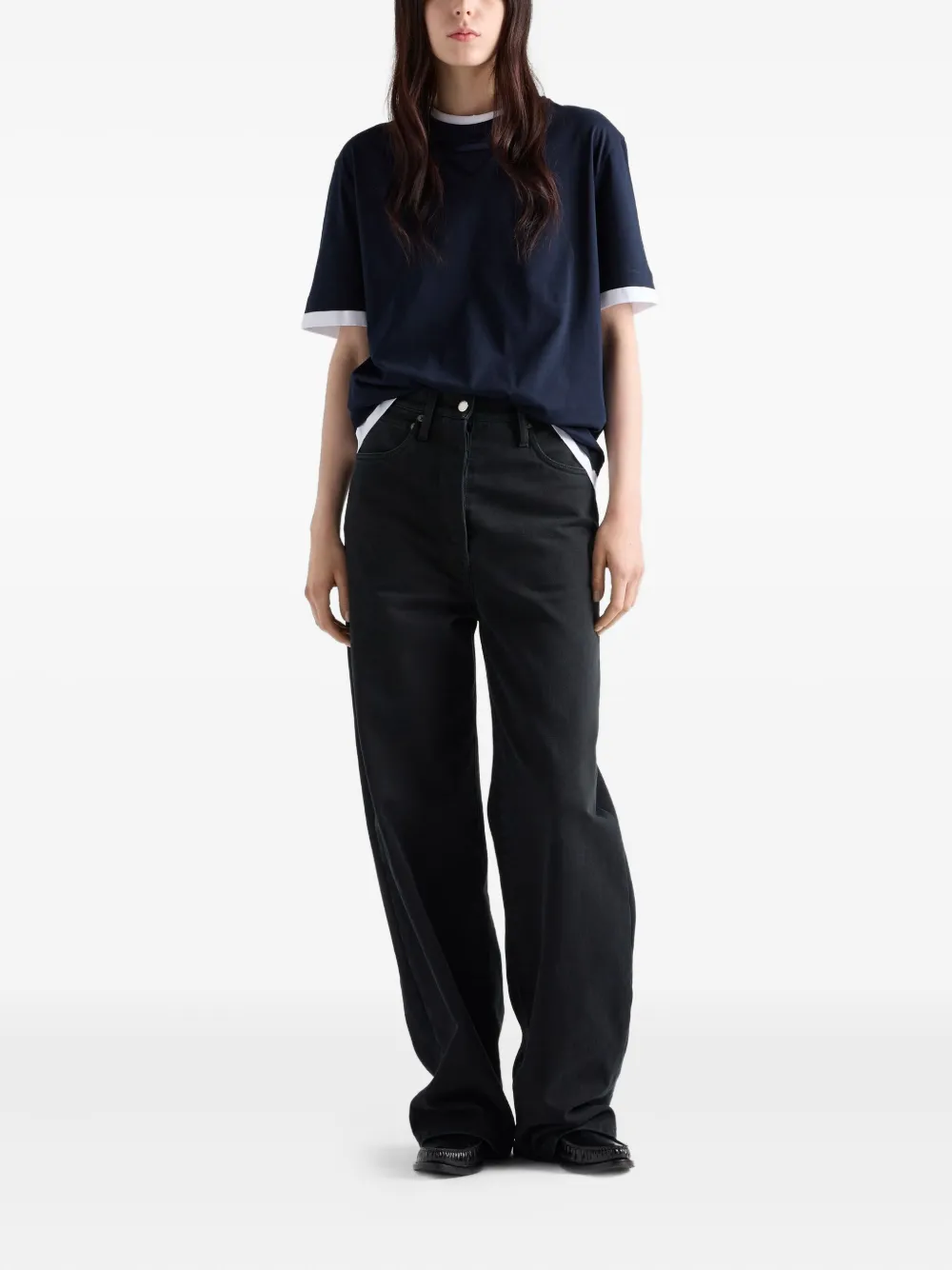 Prada T-shirt met logo Blauw