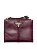 Prada small zip-pocket leather card holder - Red