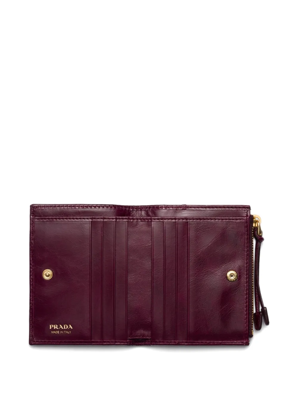 Prada Leren pasjeshouder met rits Rood