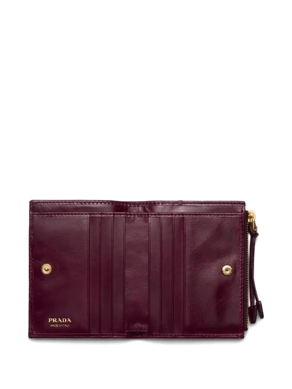 Prada Small zip-pocket Leather Wallet | Red | FARFETCH ZA