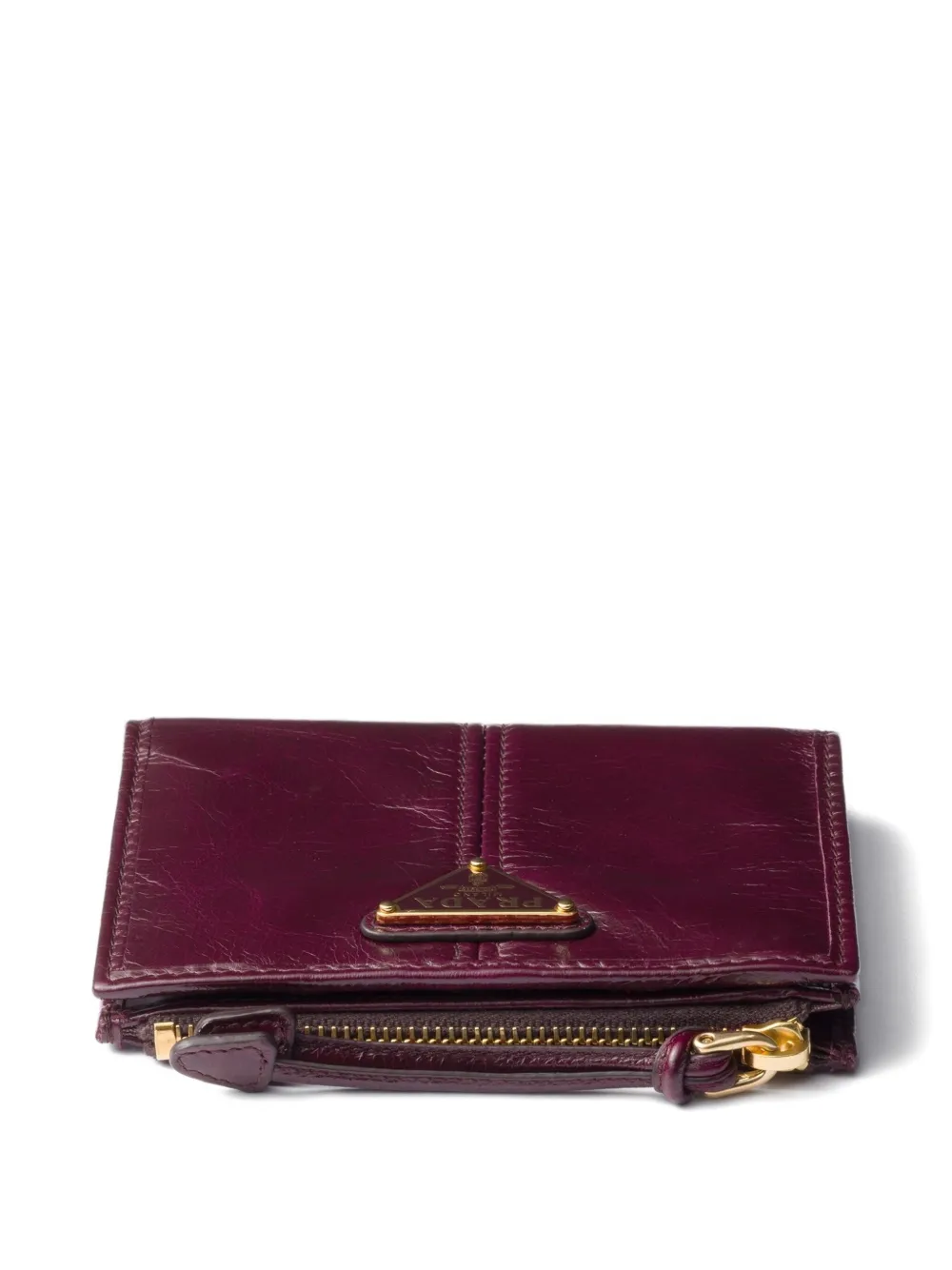 Prada Leren pasjeshouder met rits Rood
