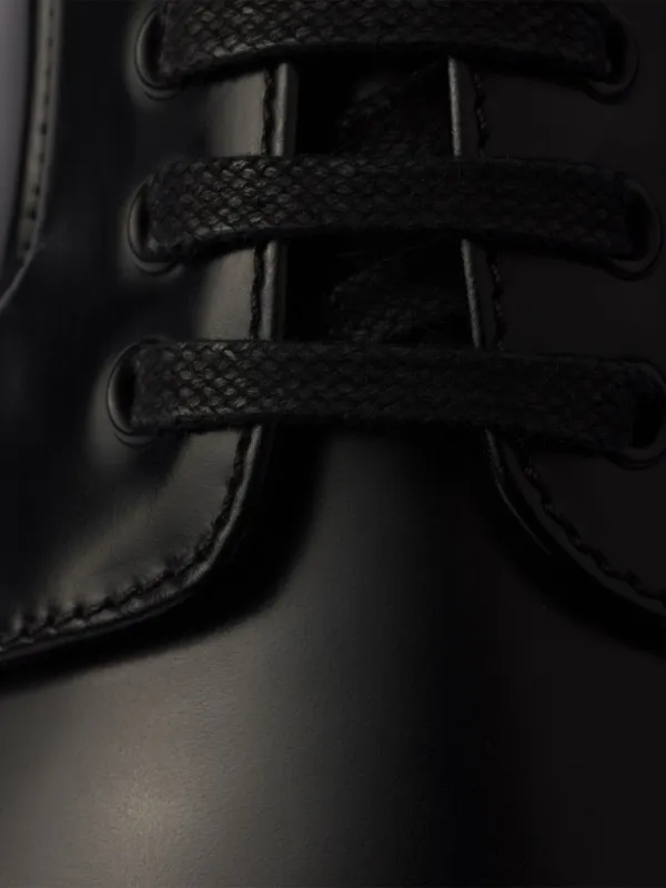 Prada Leather Derby Shoes | Black | FARFETCH RO