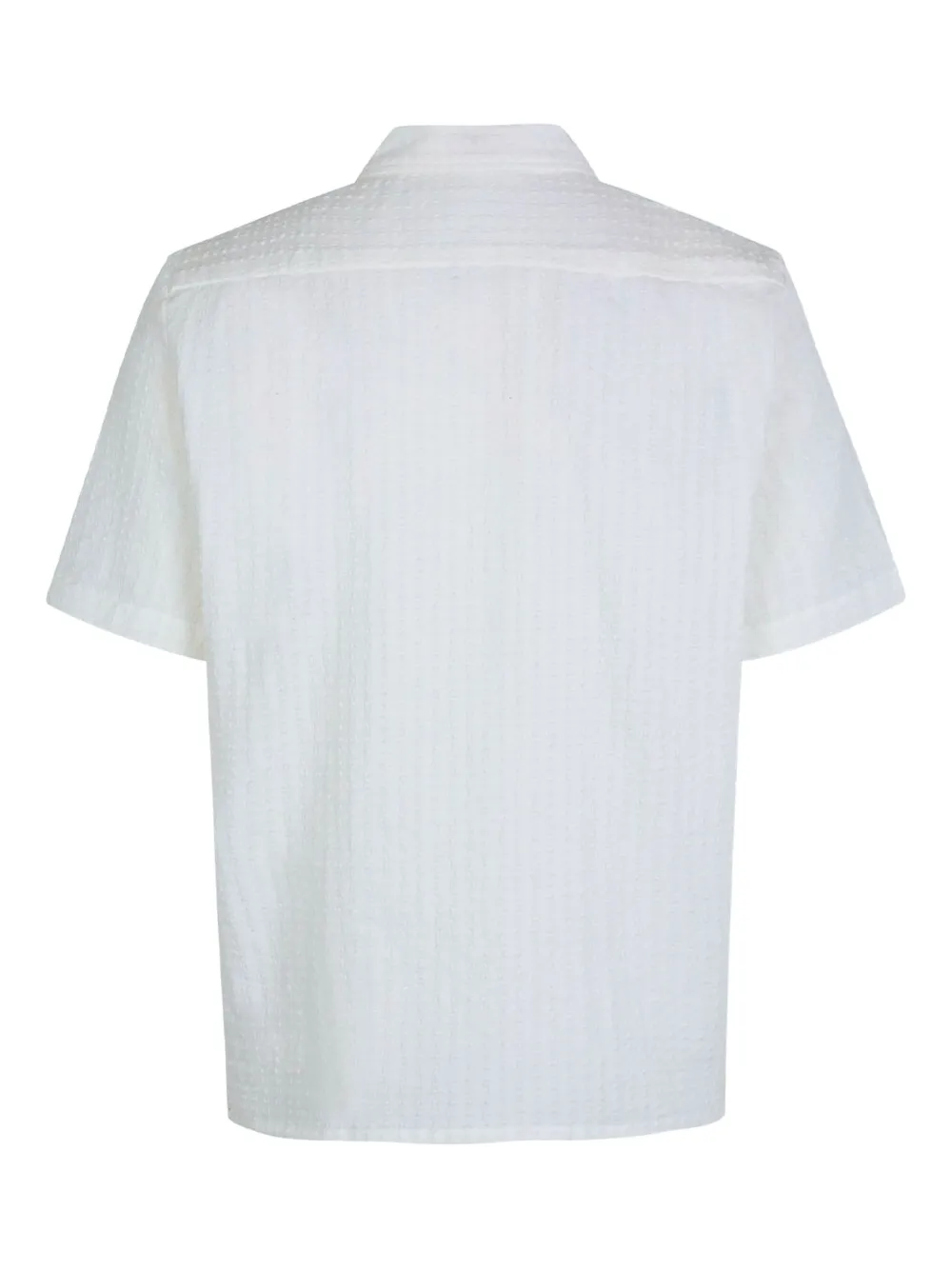 SAMSOE Avan JX textured cotton shirt Wit