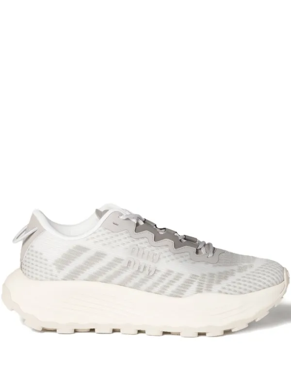 Miu Miu Technical-mesh Sneakers in Grey