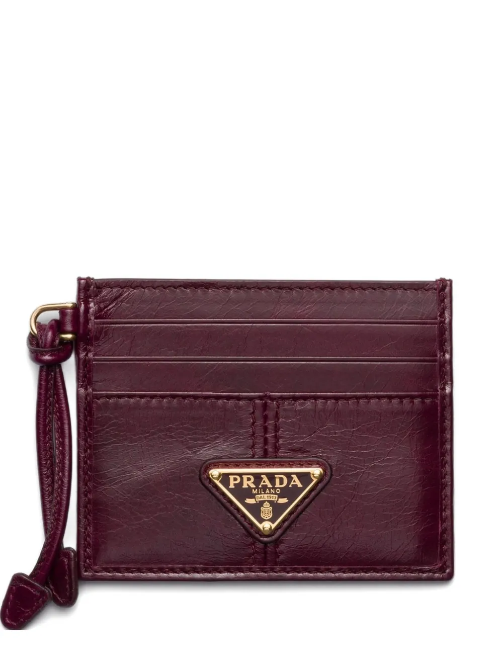 Prada Pasjeshouder met logoplakkaat Rood