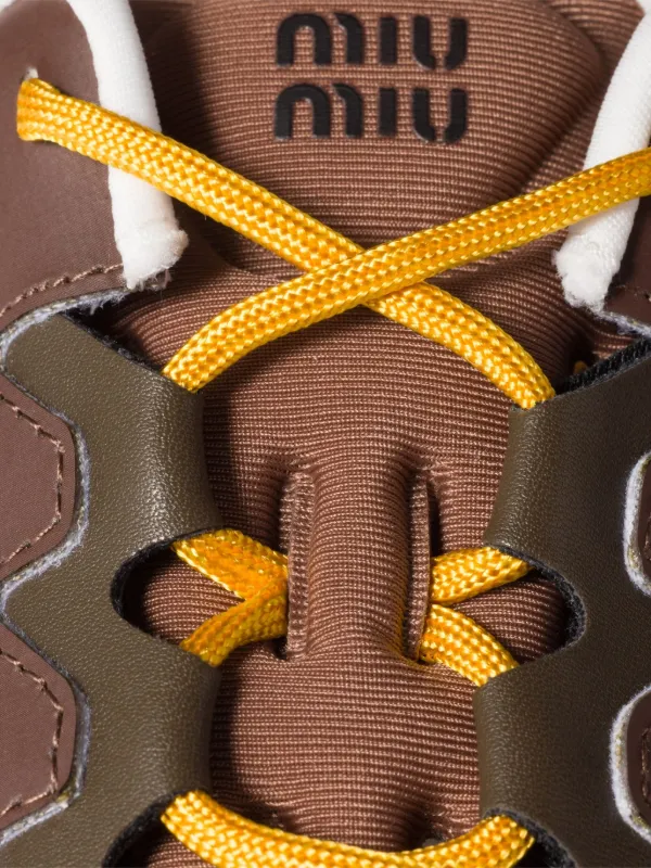 Miu Miu mesh-panelled Sneakers | Brown | FARFETCH