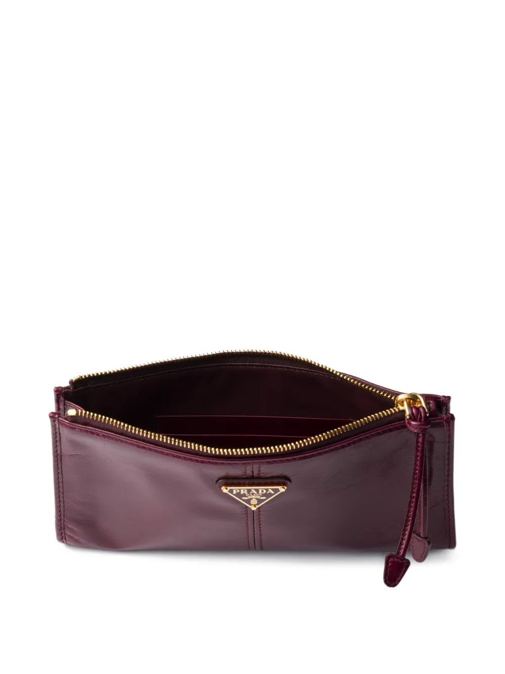 Prada Grote leren portemonnee met logoplakkaat Rood
