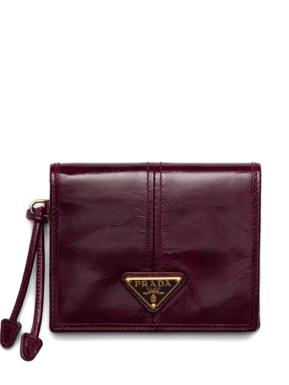 Prada Soft Lux lakleren portemonnee met logoplakkaat Rood