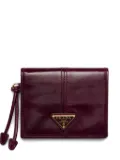 Prada Soft Lux patent-leather logo-plaque wallet - Red
