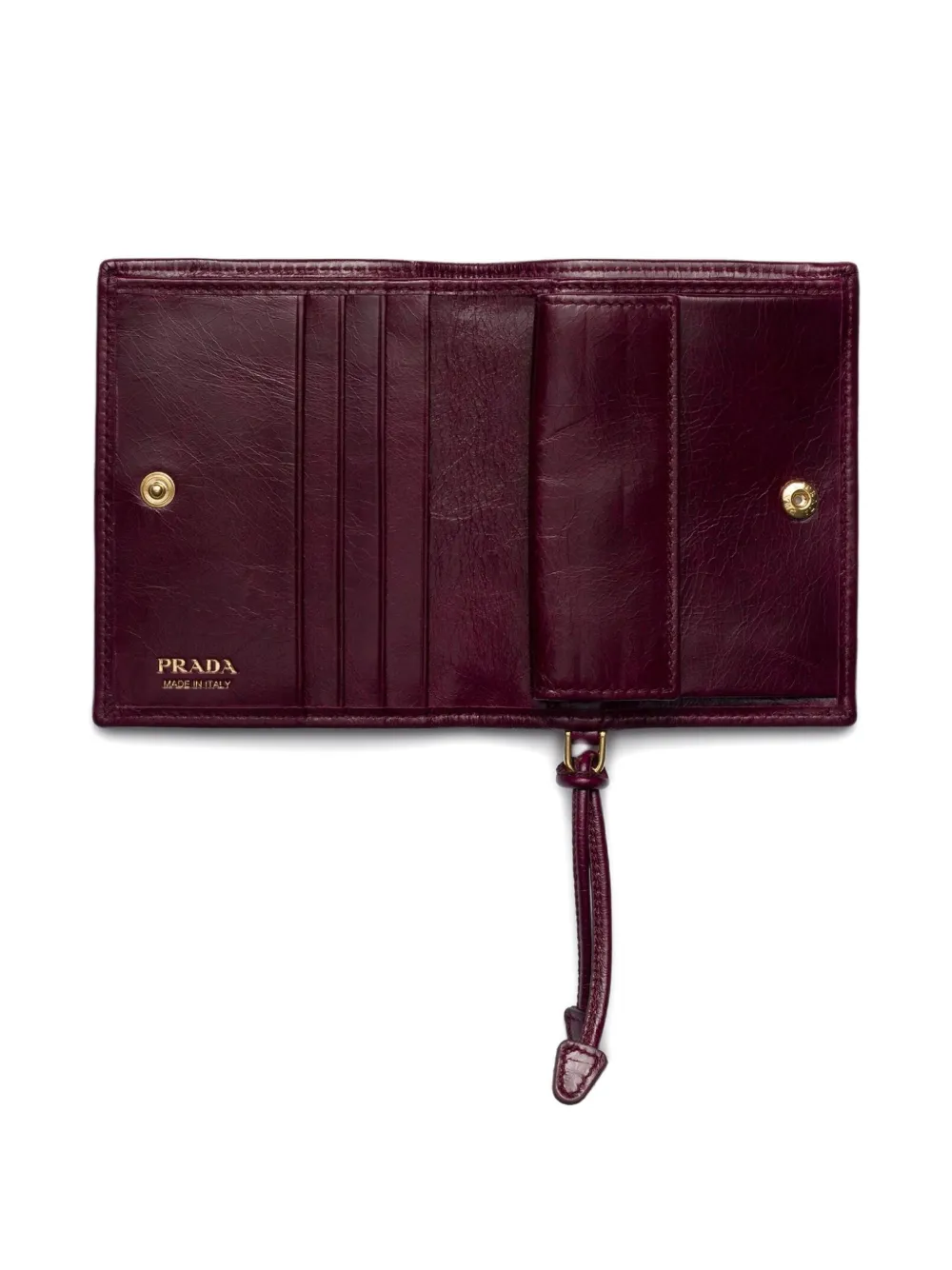 Prada Soft Lux lakleren portemonnee met logoplakkaat Rood