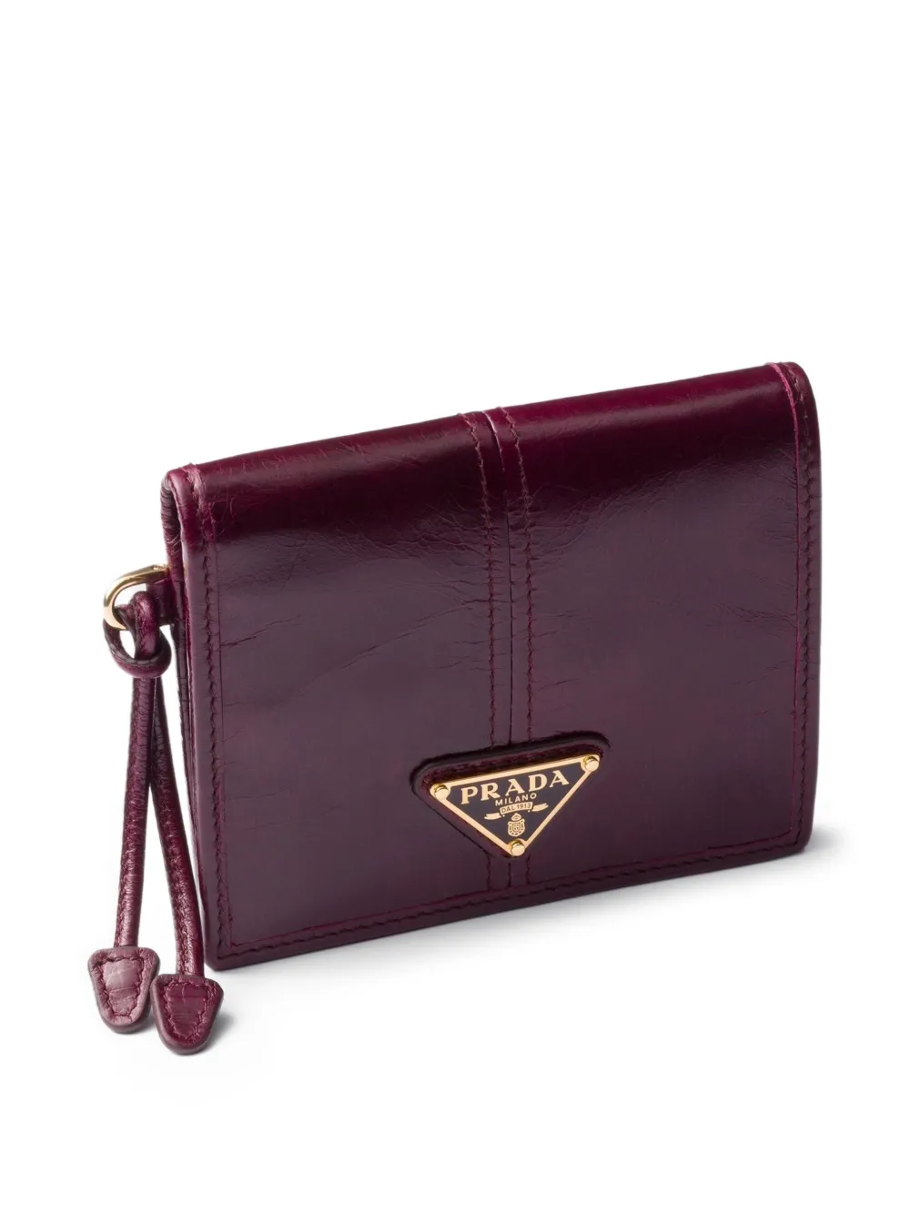 Prada Soft Lux lakleren portemonnee met logoplakkaat Rood