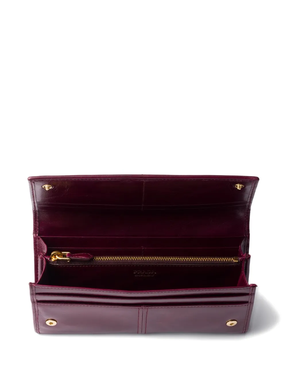 Prada Leren portemonnee met logo Rood