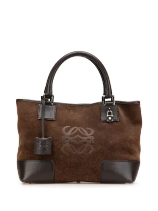 ロエベ　スエード　ハンドバッグ　ブラウン LOEWE スエード ハンドバッグ LOEWE アナグラム ショルダーバッグ