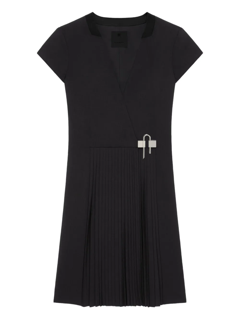 Givenchy pleated V-neck dress Zwart