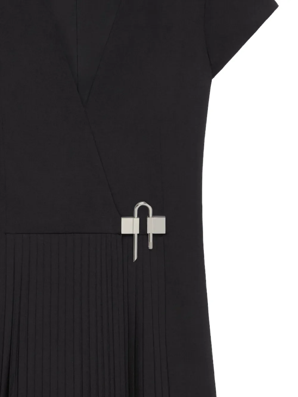 Givenchy pleated V-neck dress Zwart