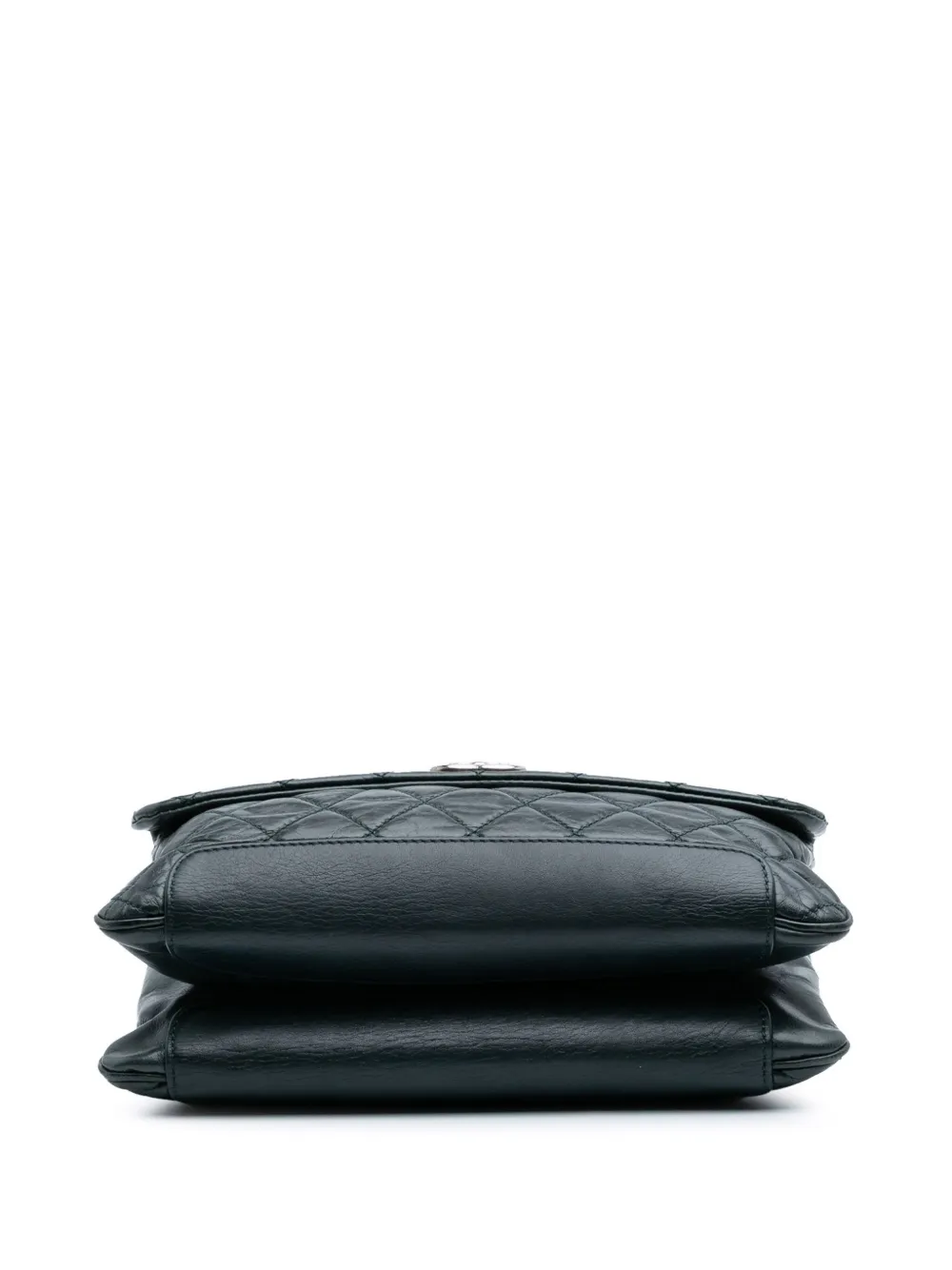 Pre-owned Chanel 2012-2013 Quilted Aged Calfskin Logo Accordion Flap Crossbody Bag
